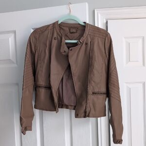 Jou Jou Brown Leather Jacket Timeless Style